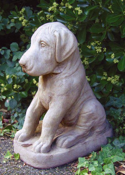 great dane puppy dog stone garden statue