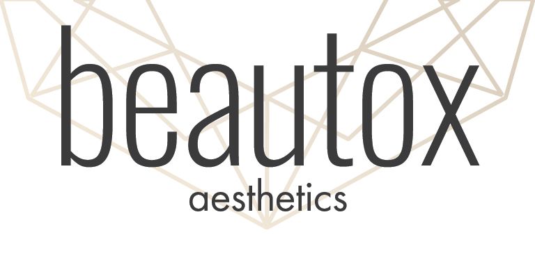 A logo for beautox aesthetics with a diamond in the middle