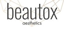 A logo for beautox aesthetics with a diamond in the middle