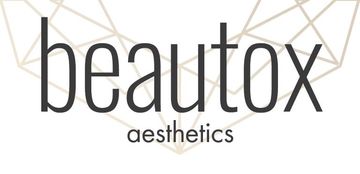 A logo for beautox aesthetics with a diamond in the middle