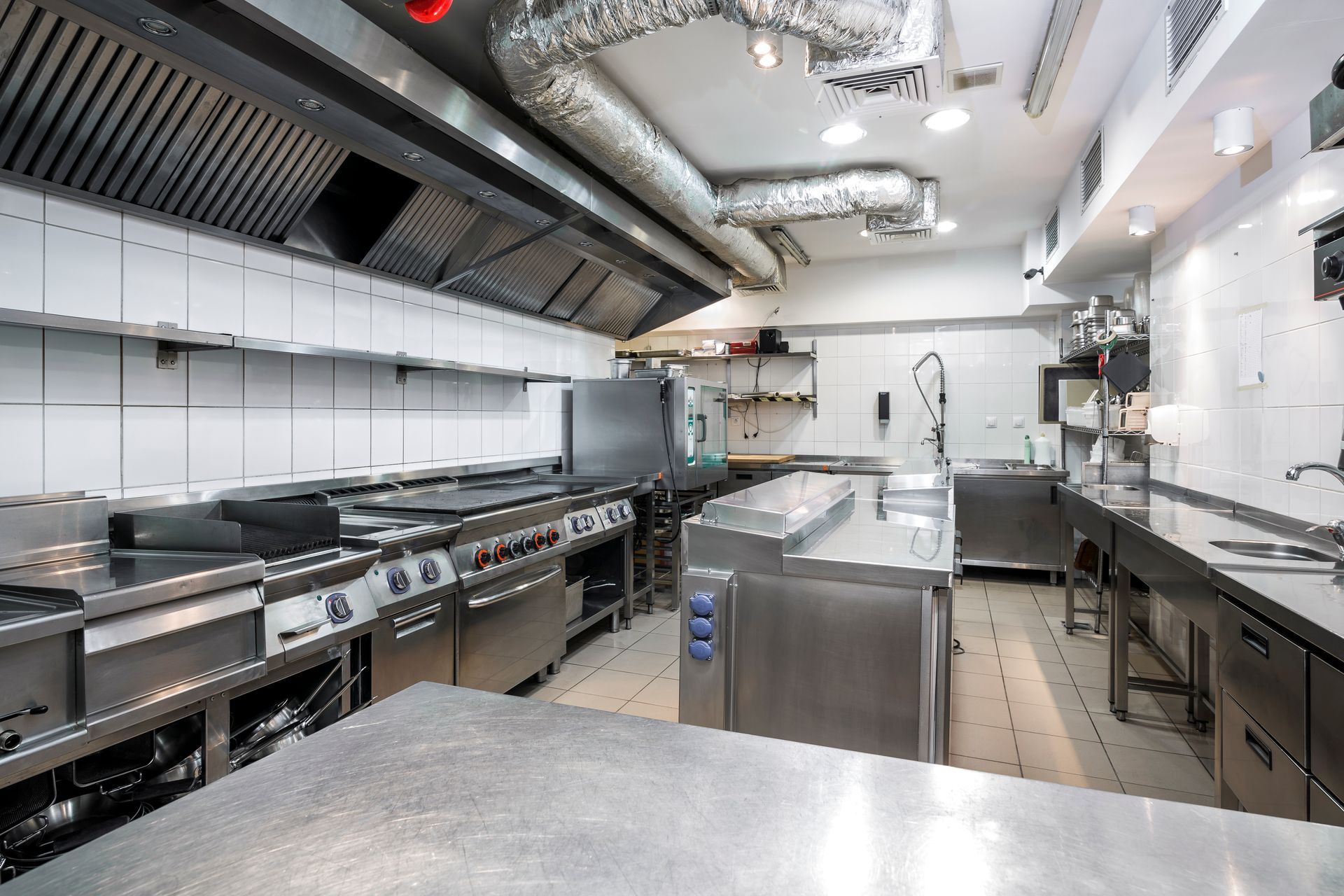 Modern kitchen in the restaurant.