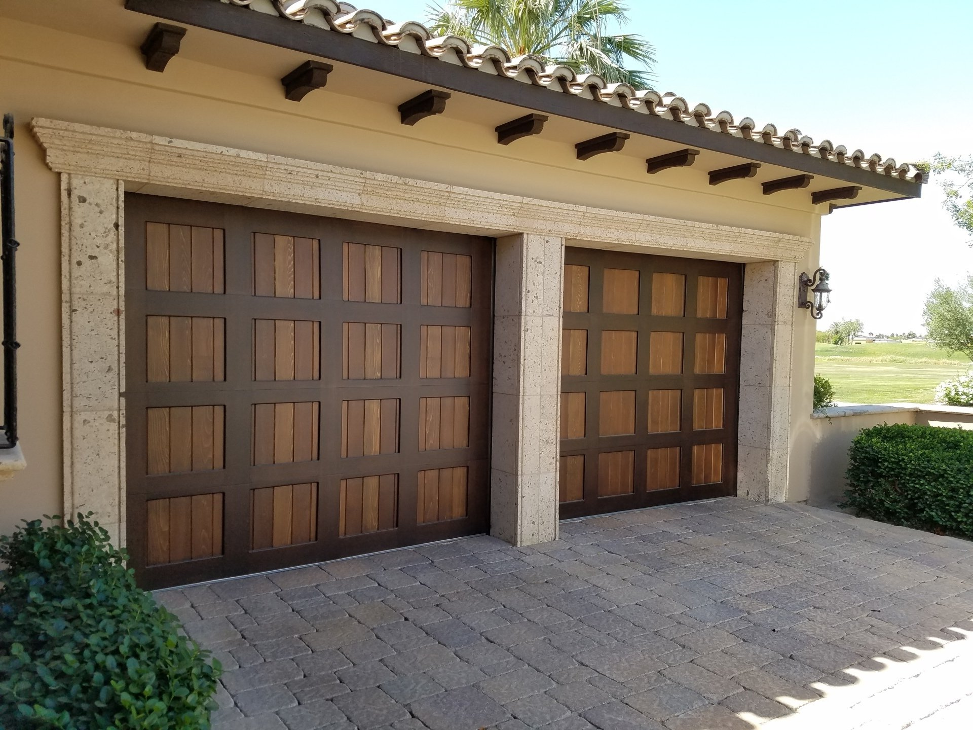 Wood garage door
