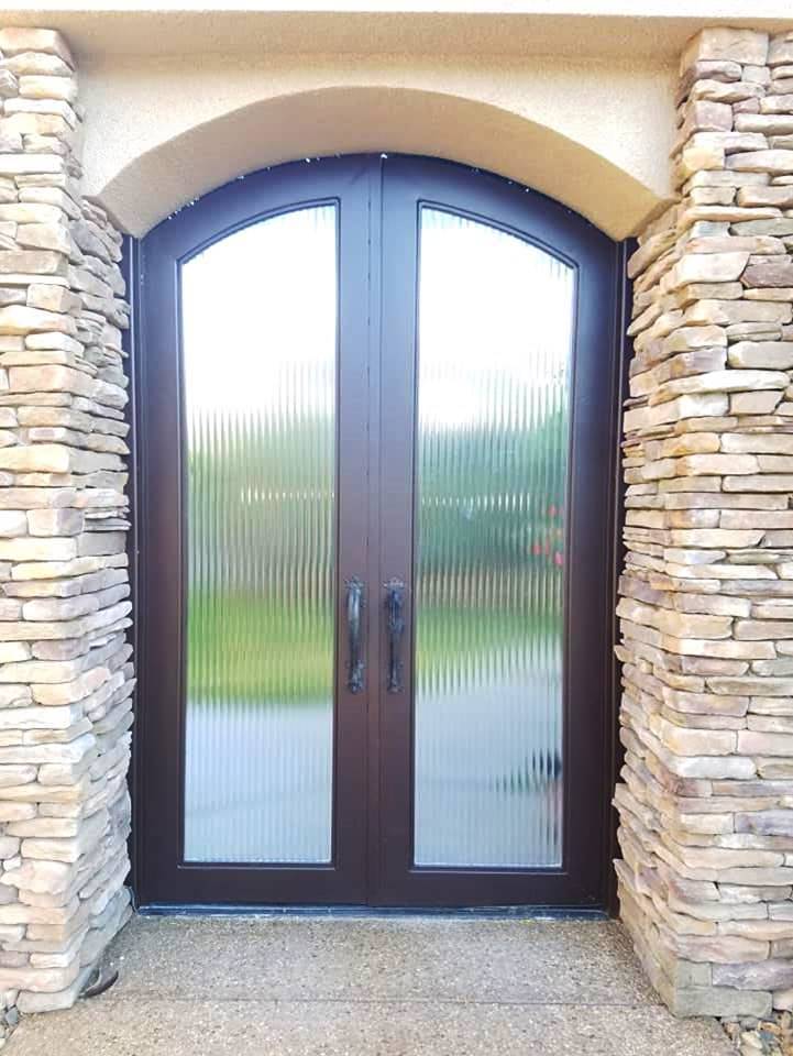 Door with glass