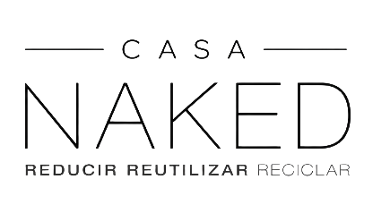 Logo de NAKED 3R con el lema “Reducir, reutilizar, reciclar” en fondo blanco.
