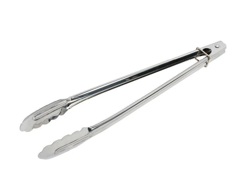 A pair of tongs on a white background.