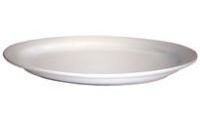 A white plate on a white background.