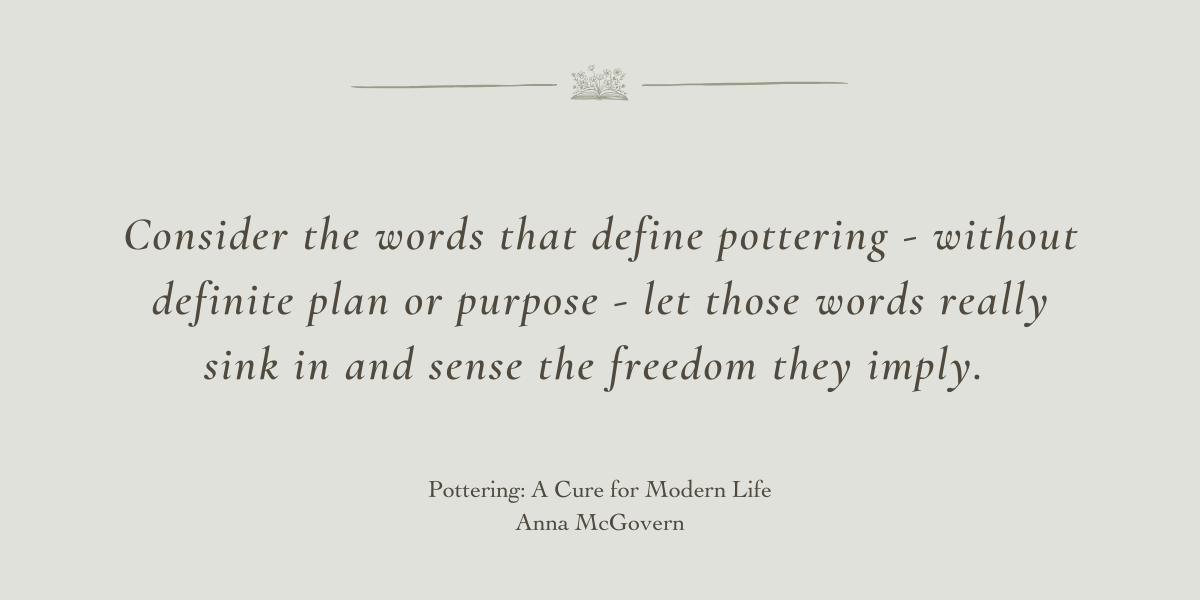 Pottering by Anna Mc Govern - A Book Review by Sue Cartwright, Spiral Leaf Pottering by Anna Mc Govern - A Book Review by Sue Cartwright, Spiral Leaf