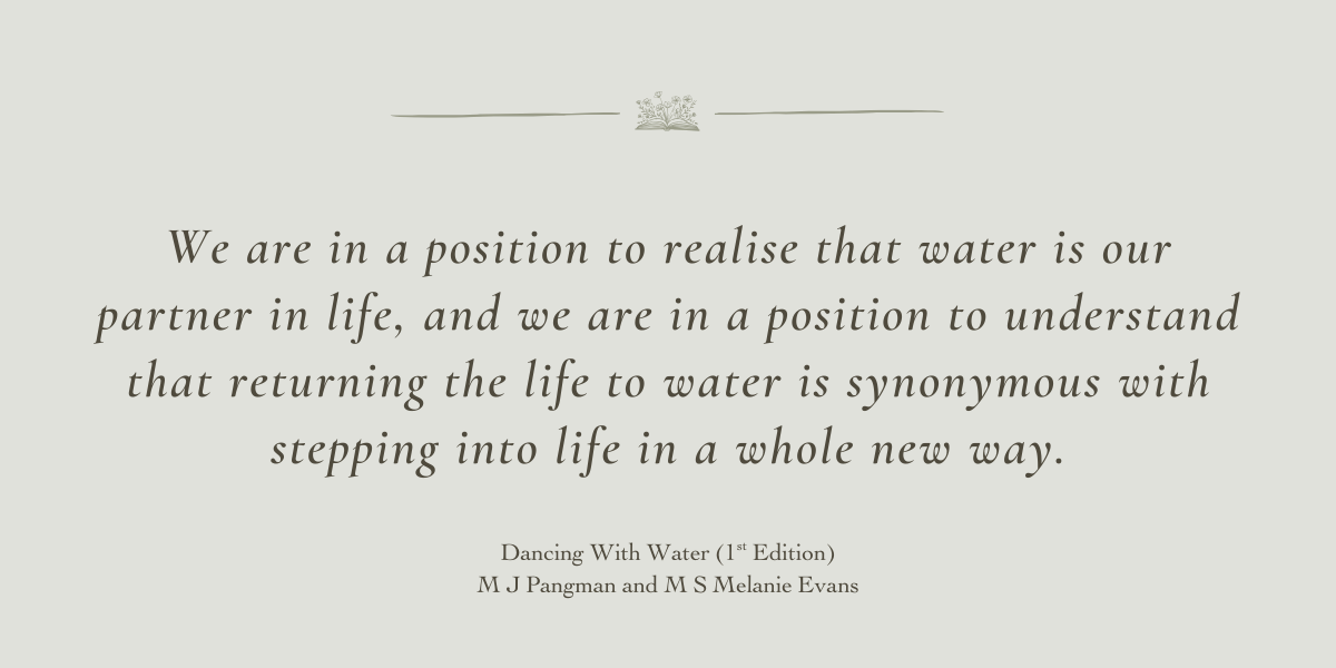 Dancing with Water by M J Pangman MS and Melanie Evans - Book Review by Sue Cartwright, Spiral Leaf