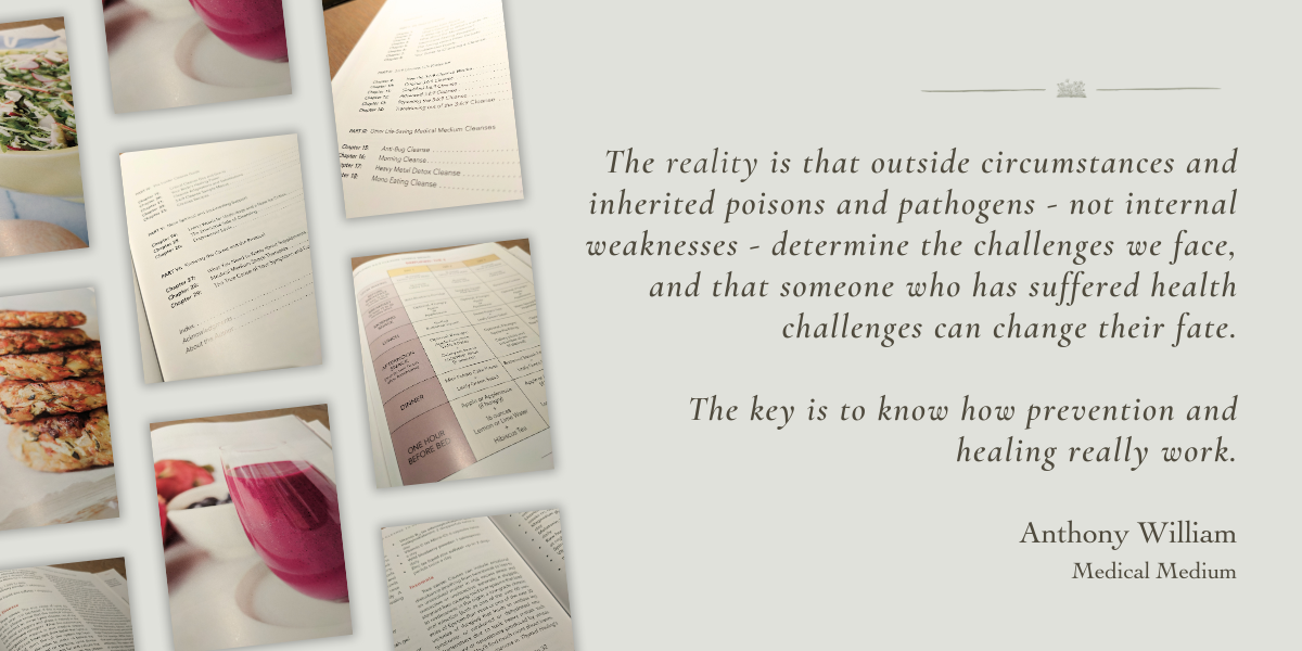 Cleanse to Heal by Anthony William, Medical Medium - Book Review by Sue Cartwright, Spiral Leaf