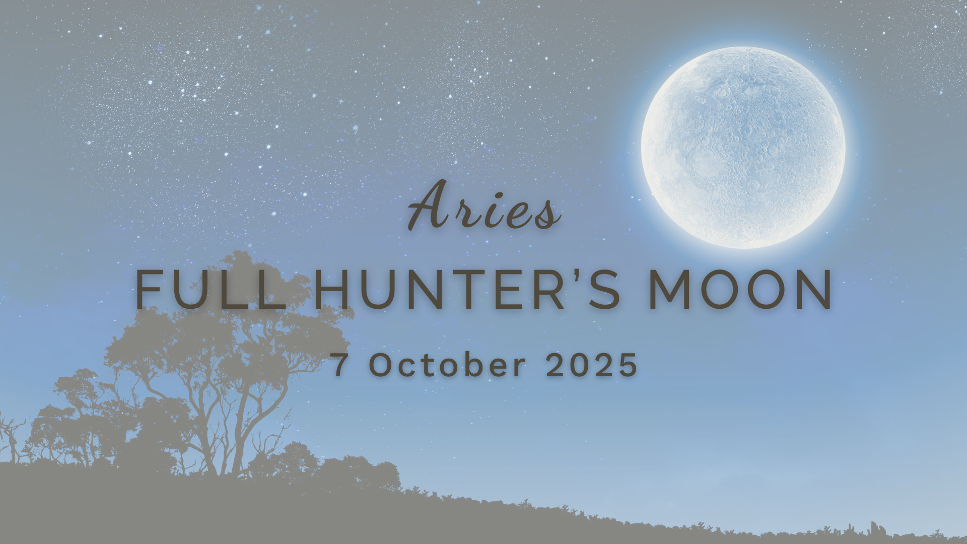 Full Hunter's Moon in Aries on Tuesday 7 October (2025) by Sue Cartwright, Spiral Leaf