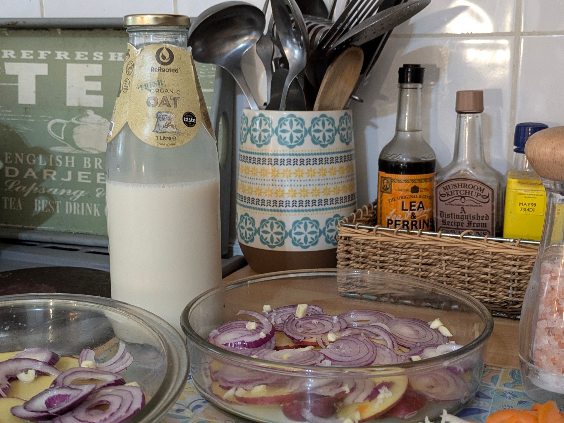 Healthy and Tasty Red Potato, Leek and Onion Pie - A Recipe by Sue Cartwright, Spiral Leaf