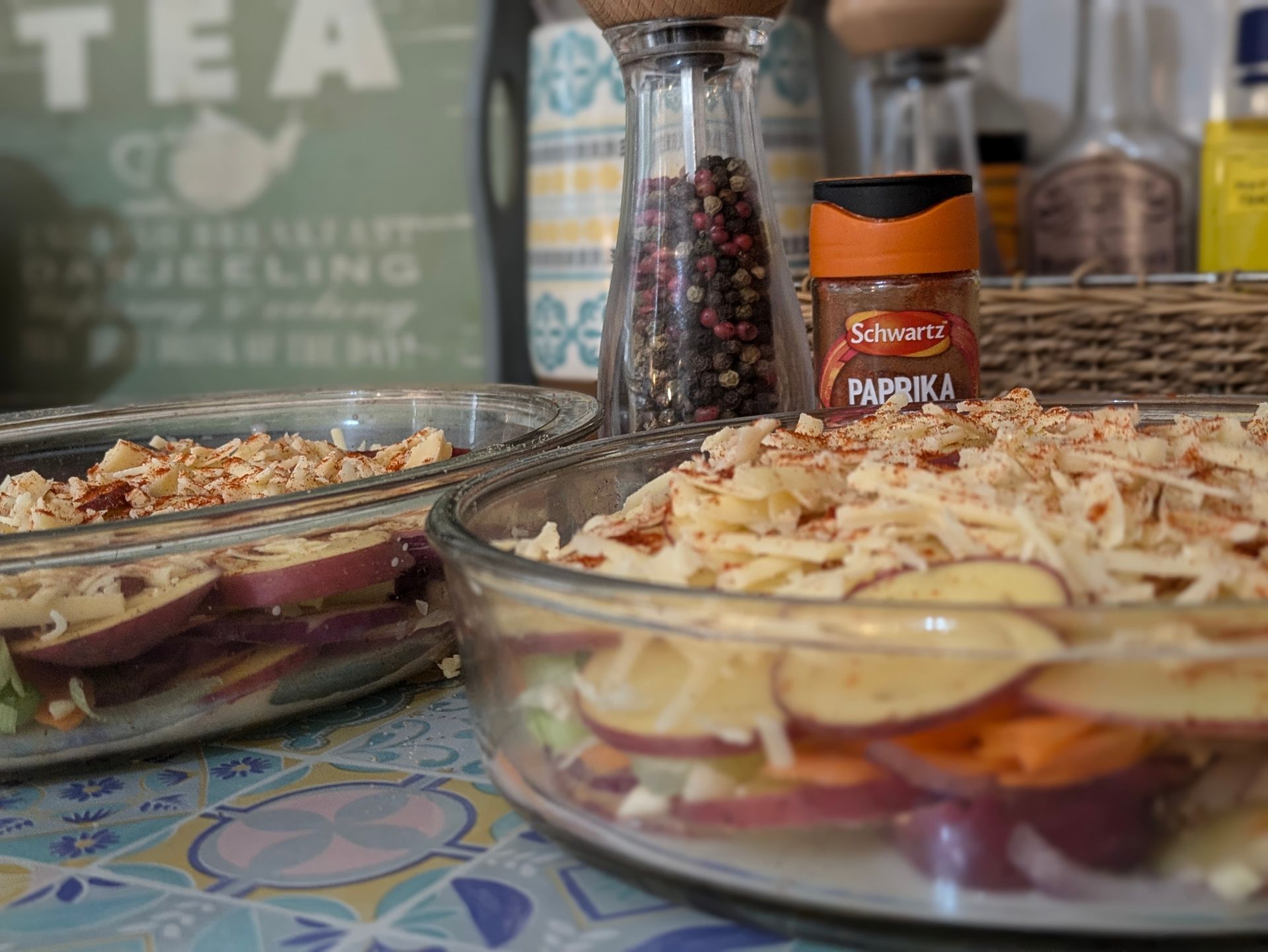 Healthy and Tasty Red Potato, Leek and Onion Pie - A Recipe by Sue Cartwright, Spiral Leaf