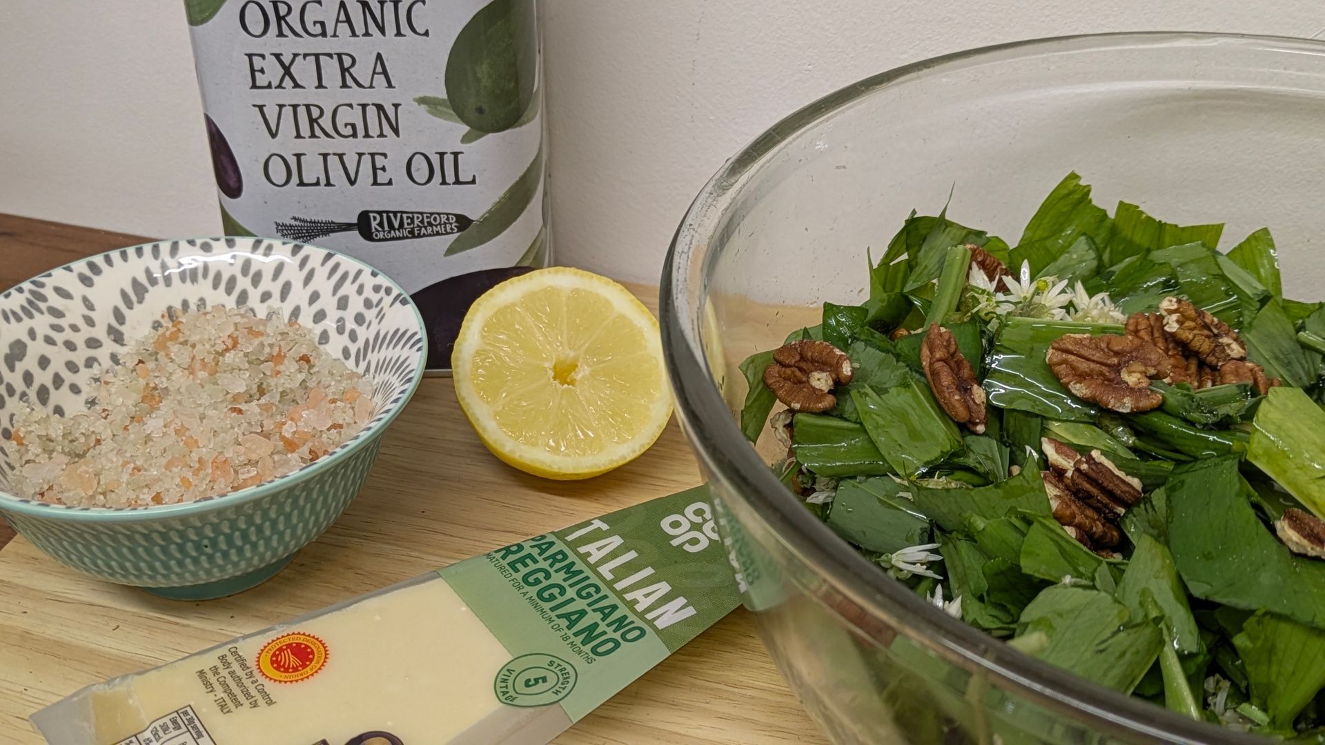Wild Garlic and Pecan Nut Pesto - A Recipe by Sue Cartwright, Spiral Leaf