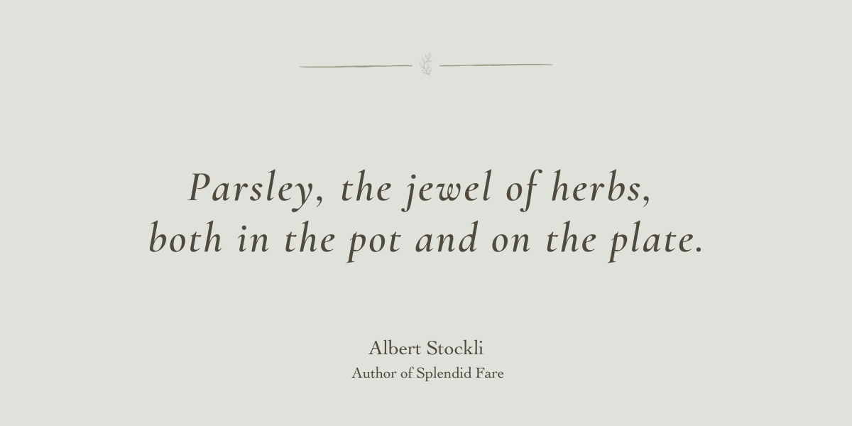A Healing Herb (Parsley) by Sue Cartwright, Spiral Leaf