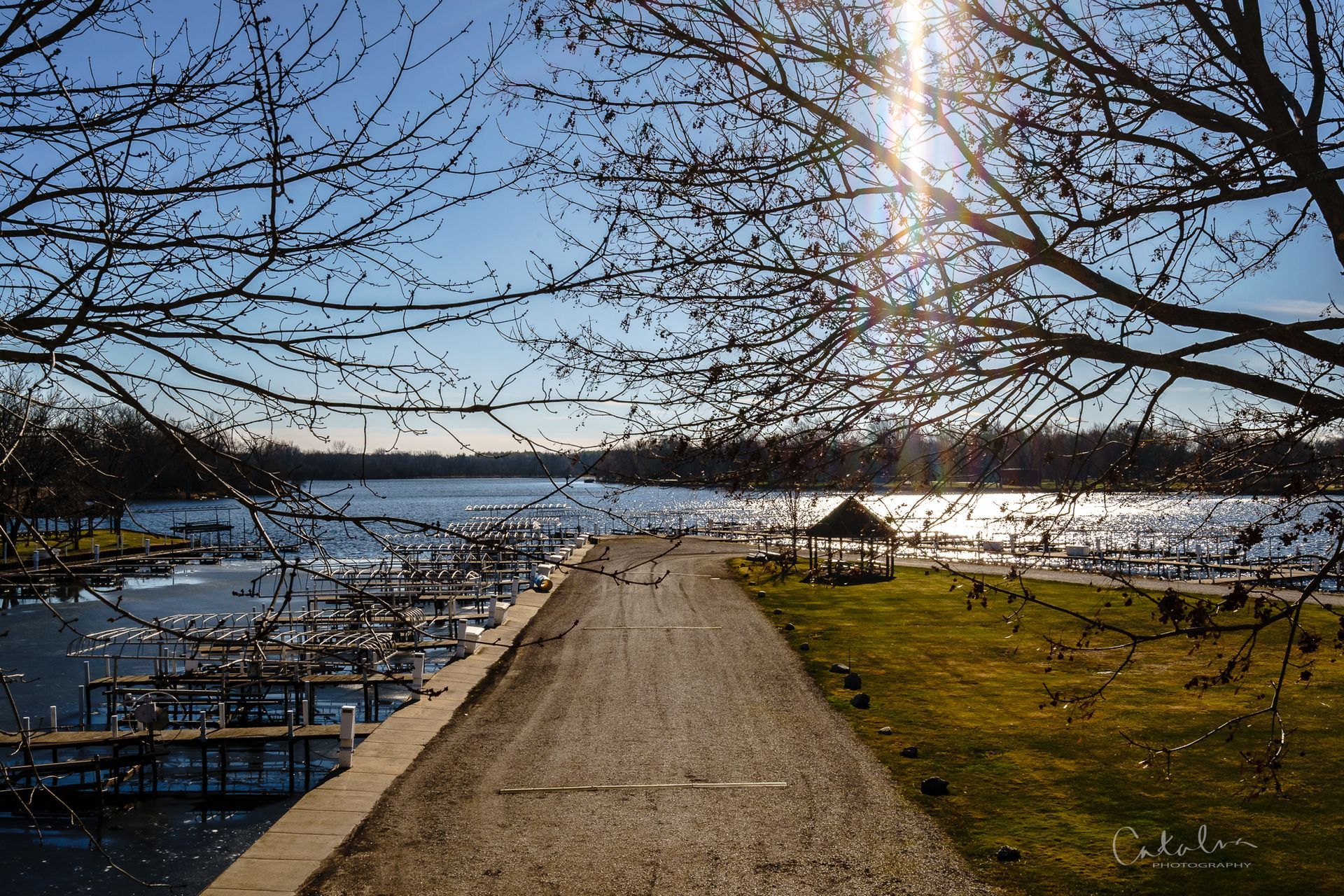 Boat slips in front of Lake Barrington Shores, Illinois townhome sold by Cat Cusimano, top Illinois realtor