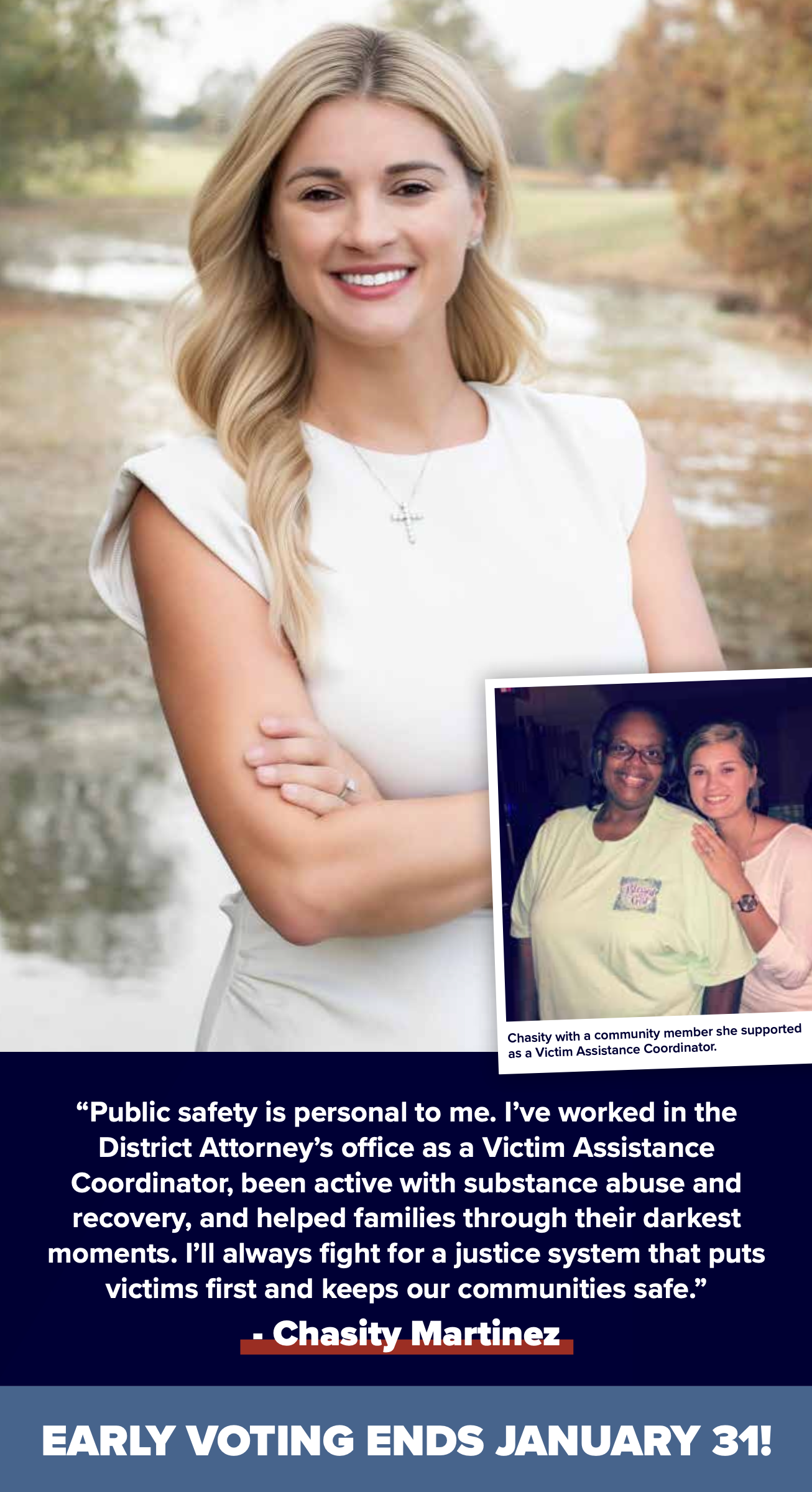 Political mailer supporting a mental health center with quotes from officials. 