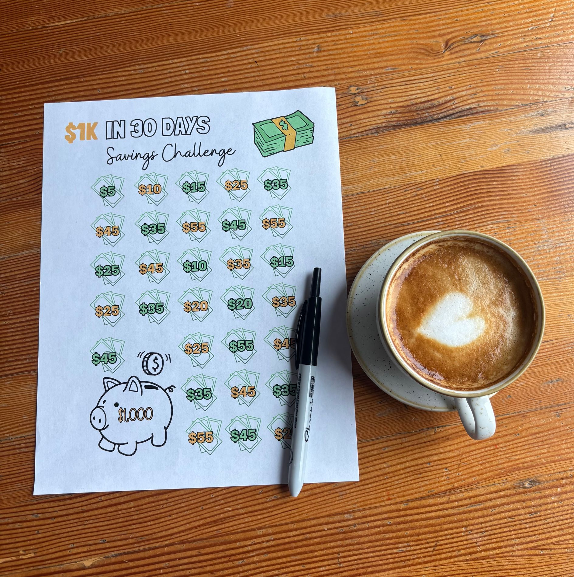 $1k savings challenge to save money quickly! This 30 day money challenge will help you reset your spending habits and reach your money goals!