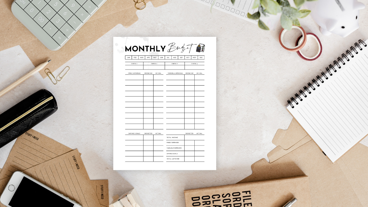 Step by step guide to creating a zero based budget worksheet that will help you track your income, f