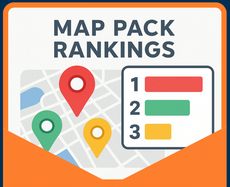 GeoGrid map pack report showing pin positions and top-three visibility for a roofing company