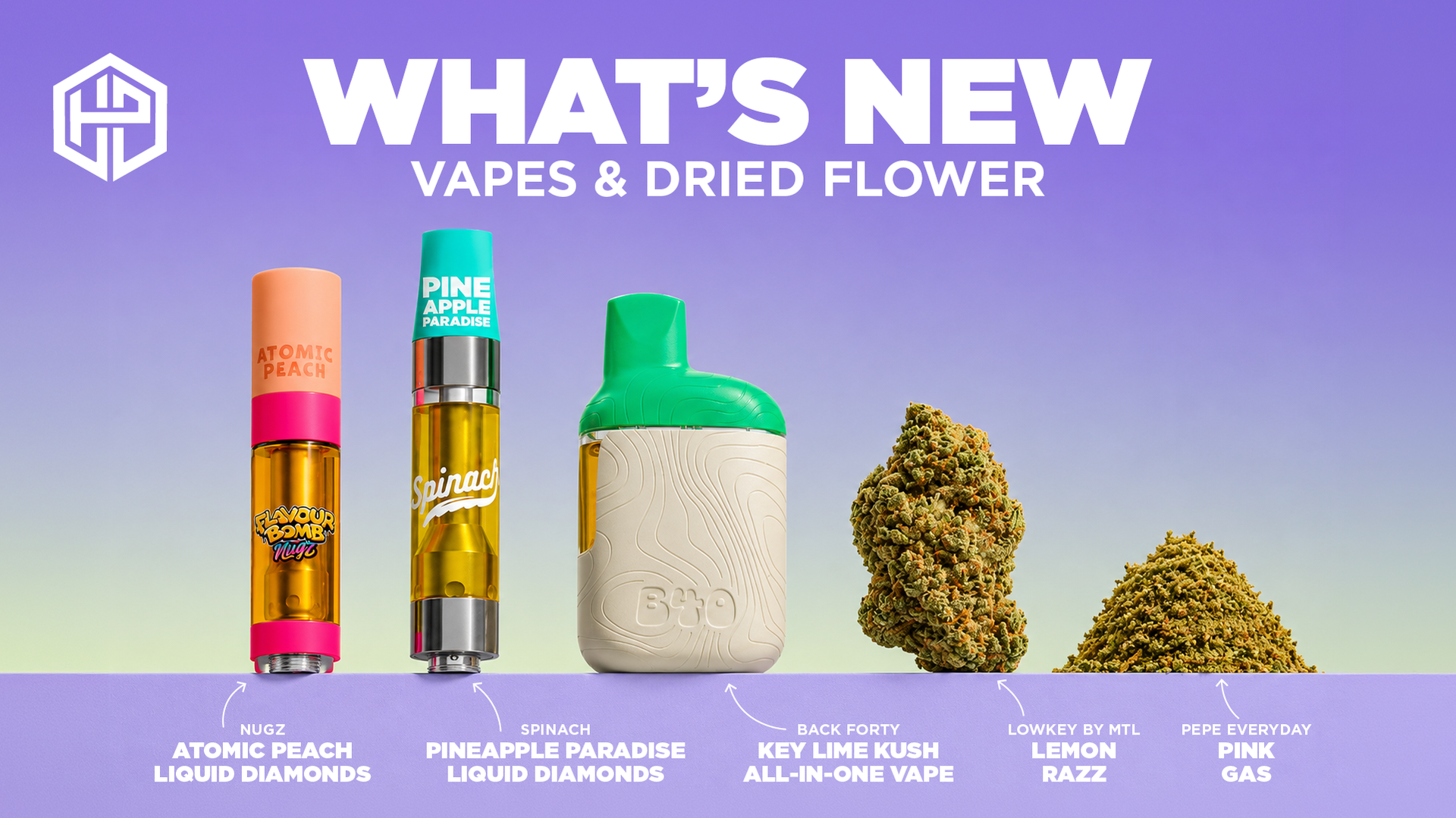 New pre-rolls at Honeypot Smoke Shop Niagara Falls — Super Toast Bubble G Resin, Purple Hills Purple