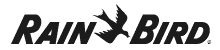 Rain Bird logo with black text and a bird silhouette on a white background
