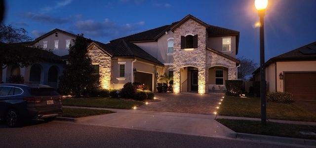 House with outdoor lighting
