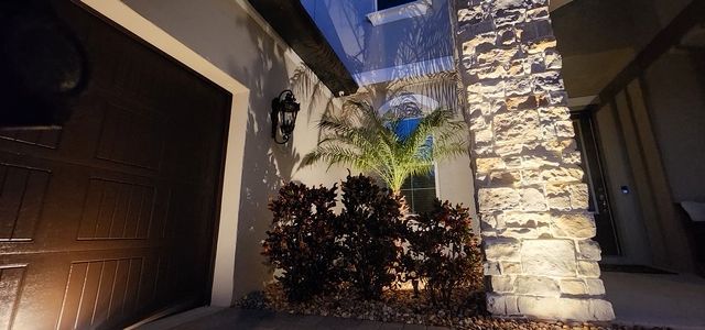 Illuminated outdoor landscaping
