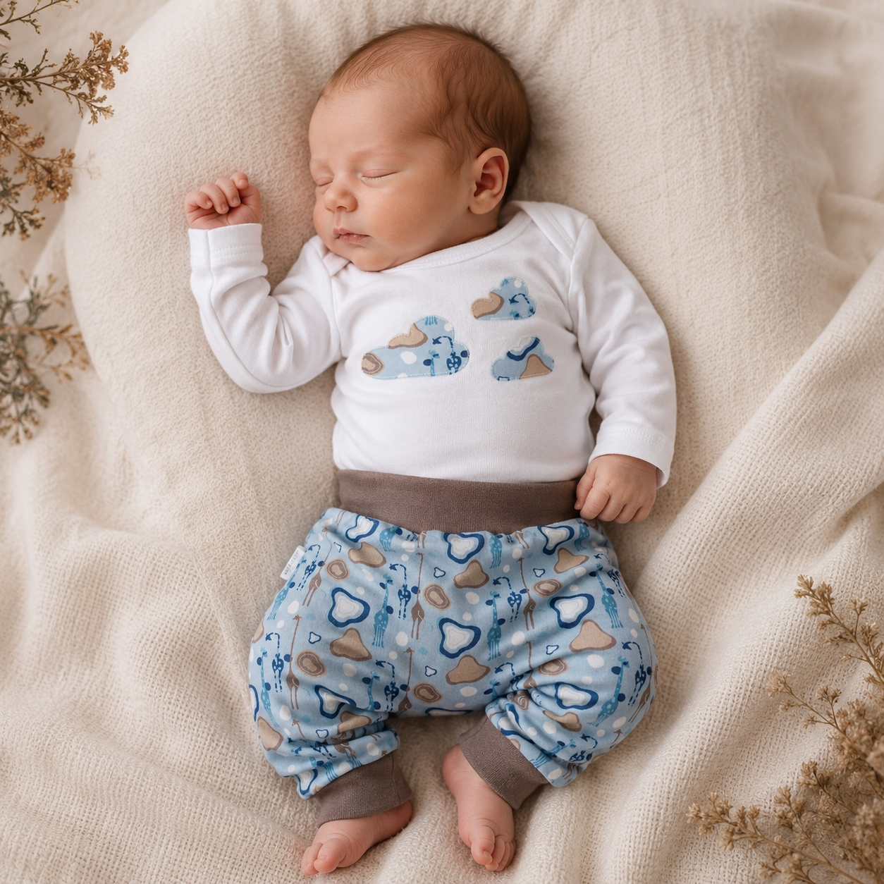 Baggy Bootie Setje Giraffe