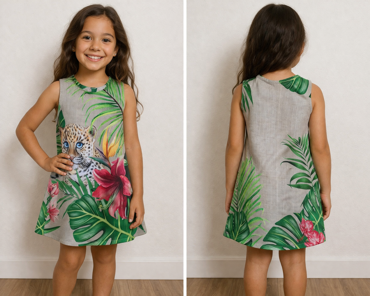 jurkje met jungle en tijger print
