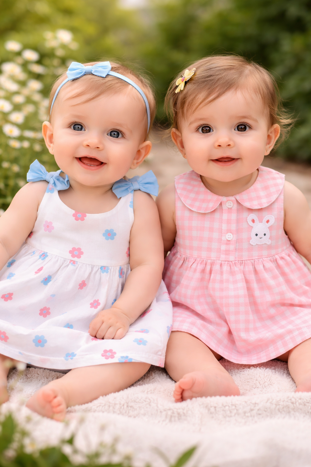 katoenen jurkje  en tweedelig pakje baby meisje