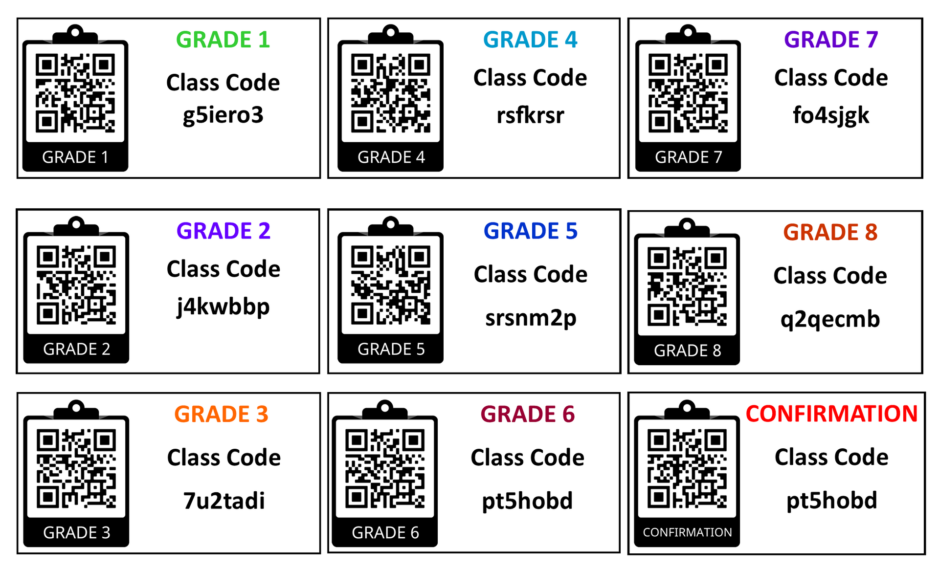 Google Classroom QR Codes