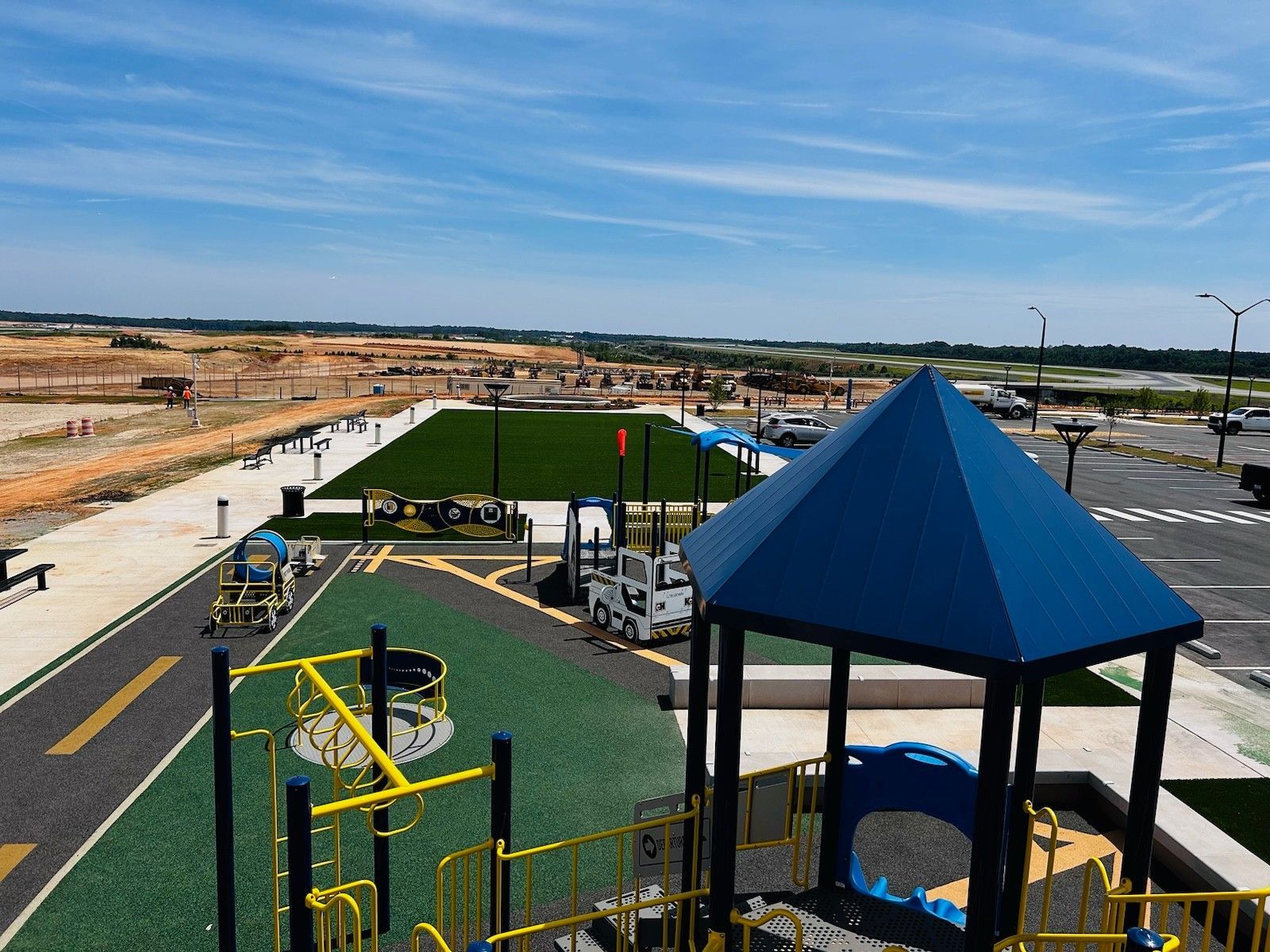 commercial synthetic turf installation for airport playground Raleigh