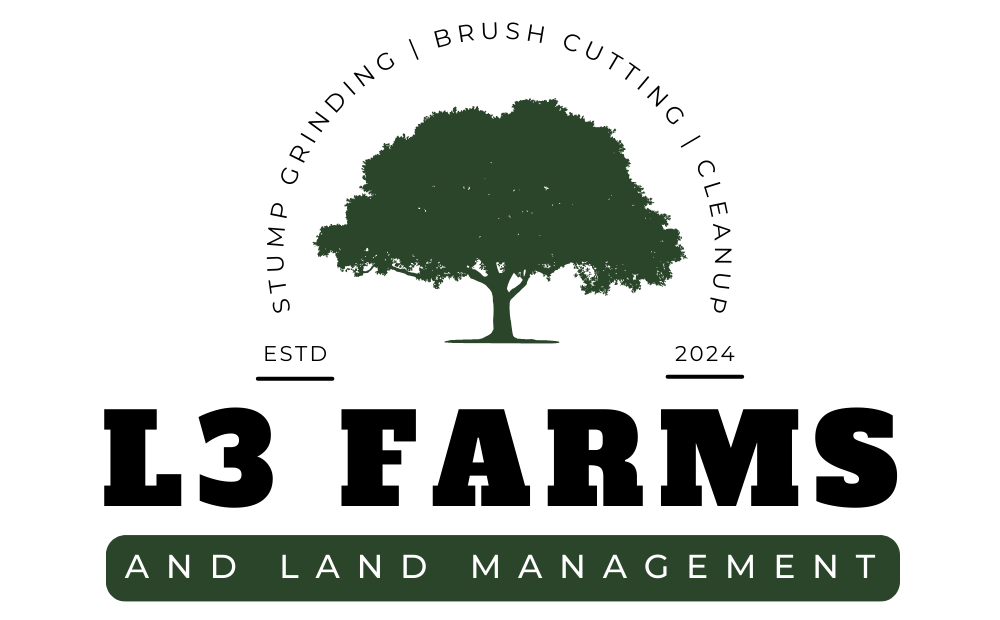 A logo for l3 farms and land management