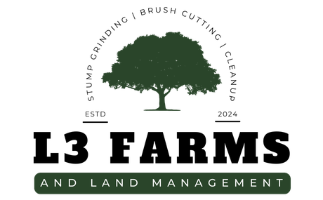 A logo for l3 farms and land management