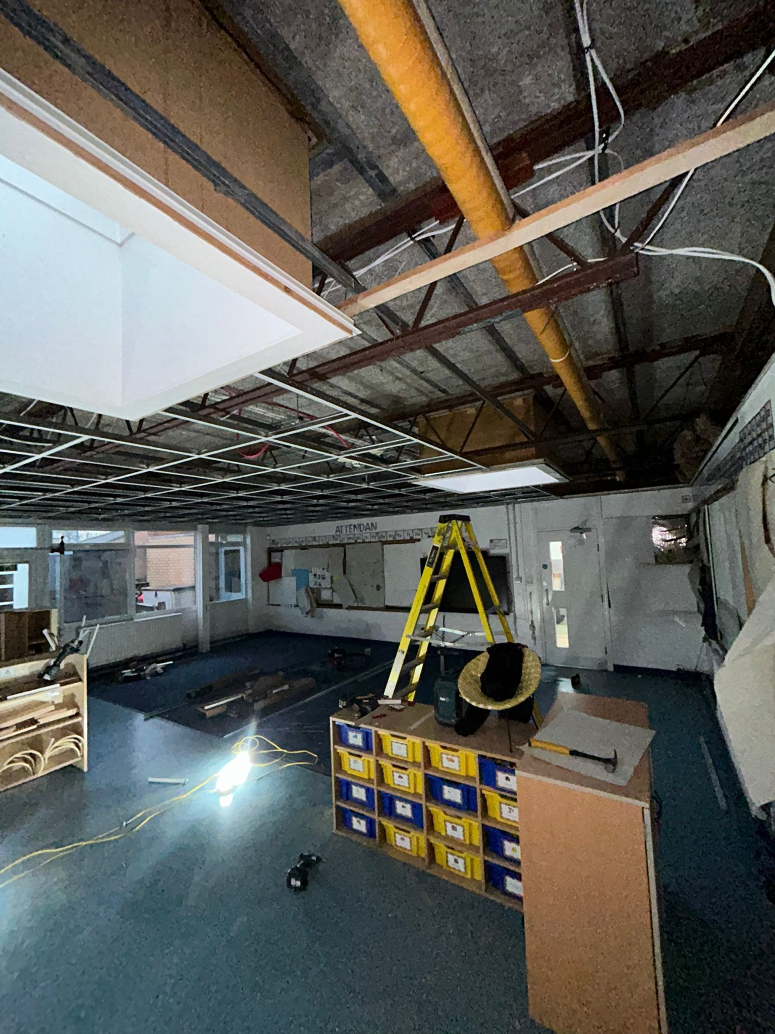 View of ceiling replacement