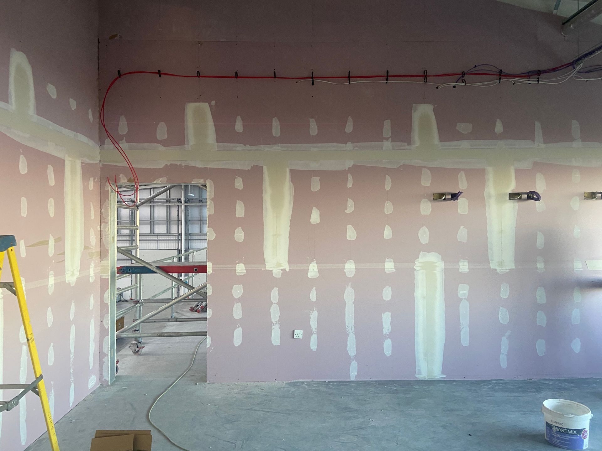 During Images of plasterboarding 