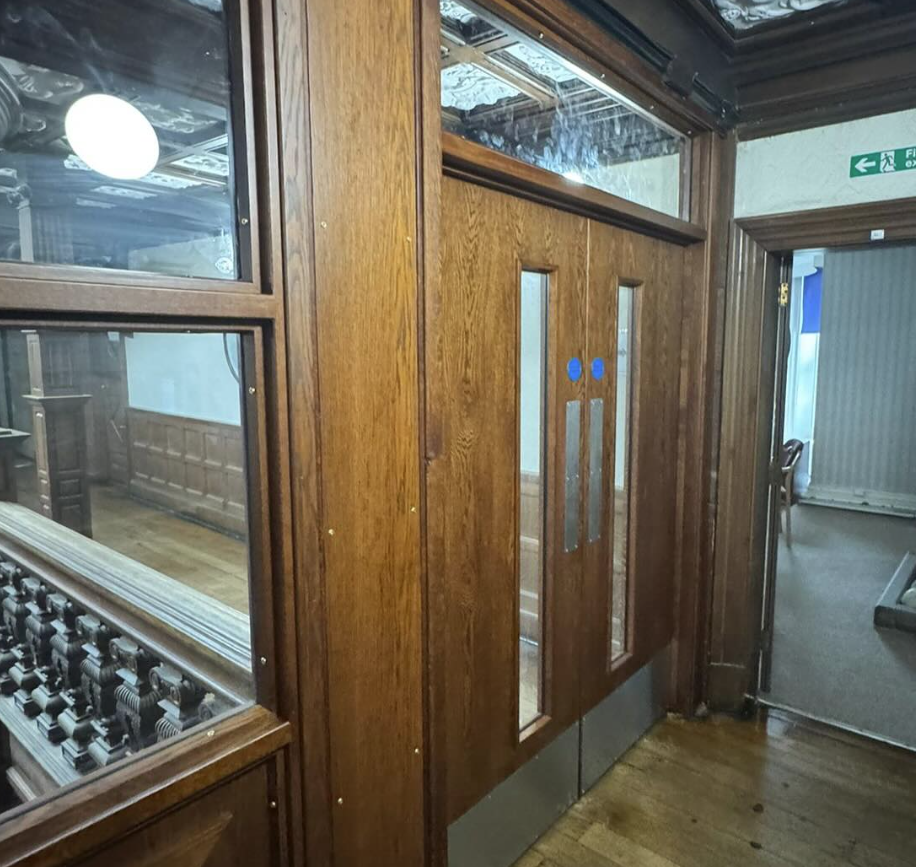 Example of completed fire doors