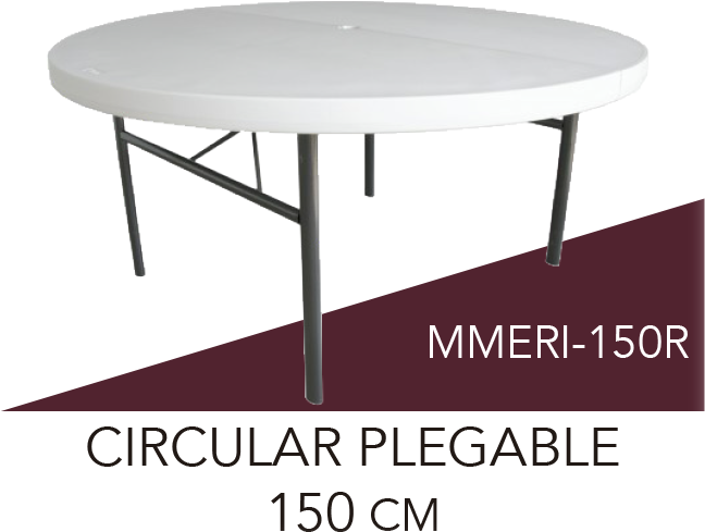 MESA CIRCULAR PLEGABLE 150 CM