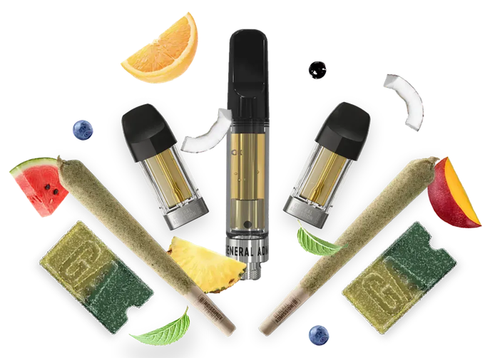 vape, joint, gummy products from general admission