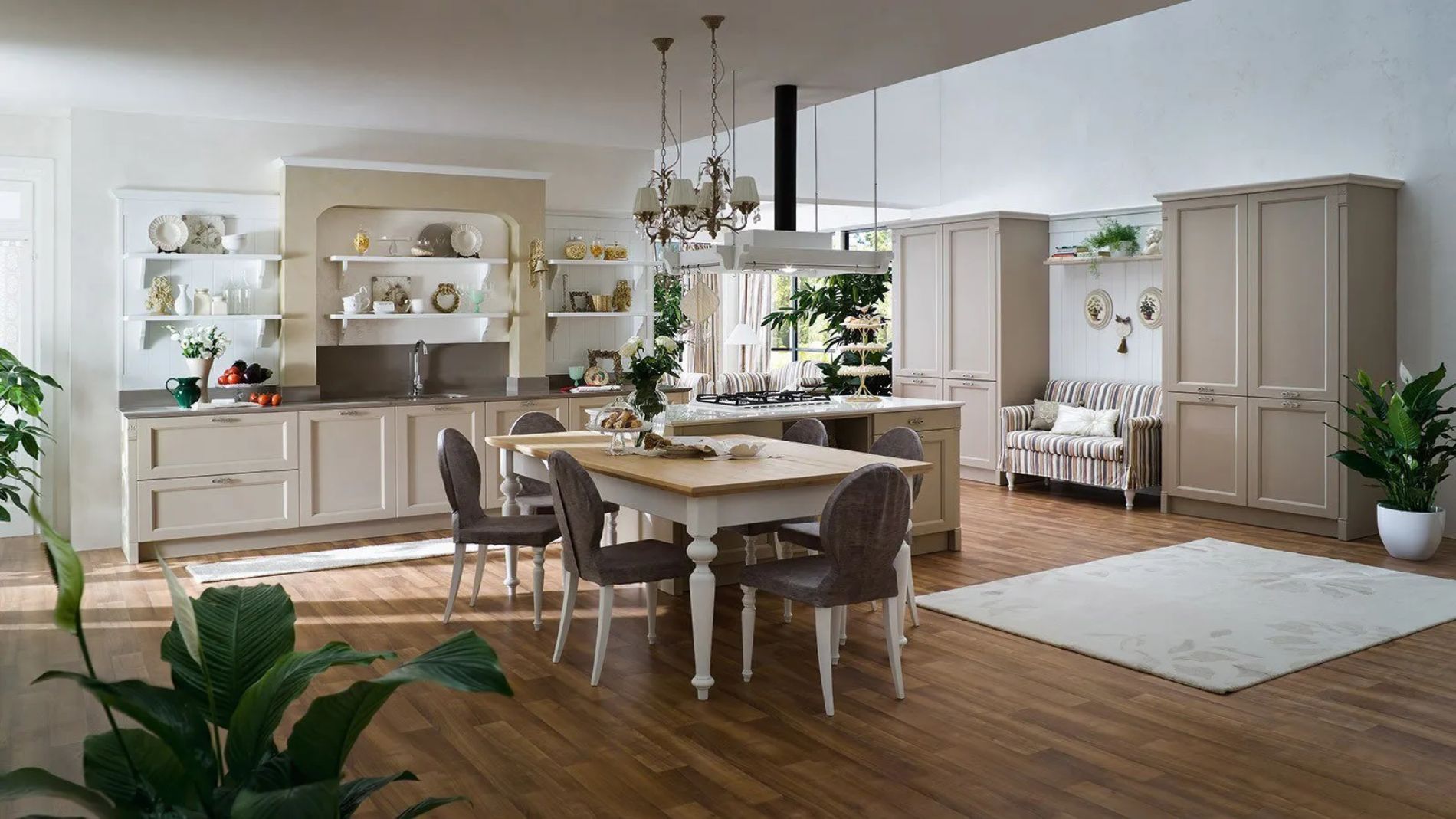 Cucina con tavolo