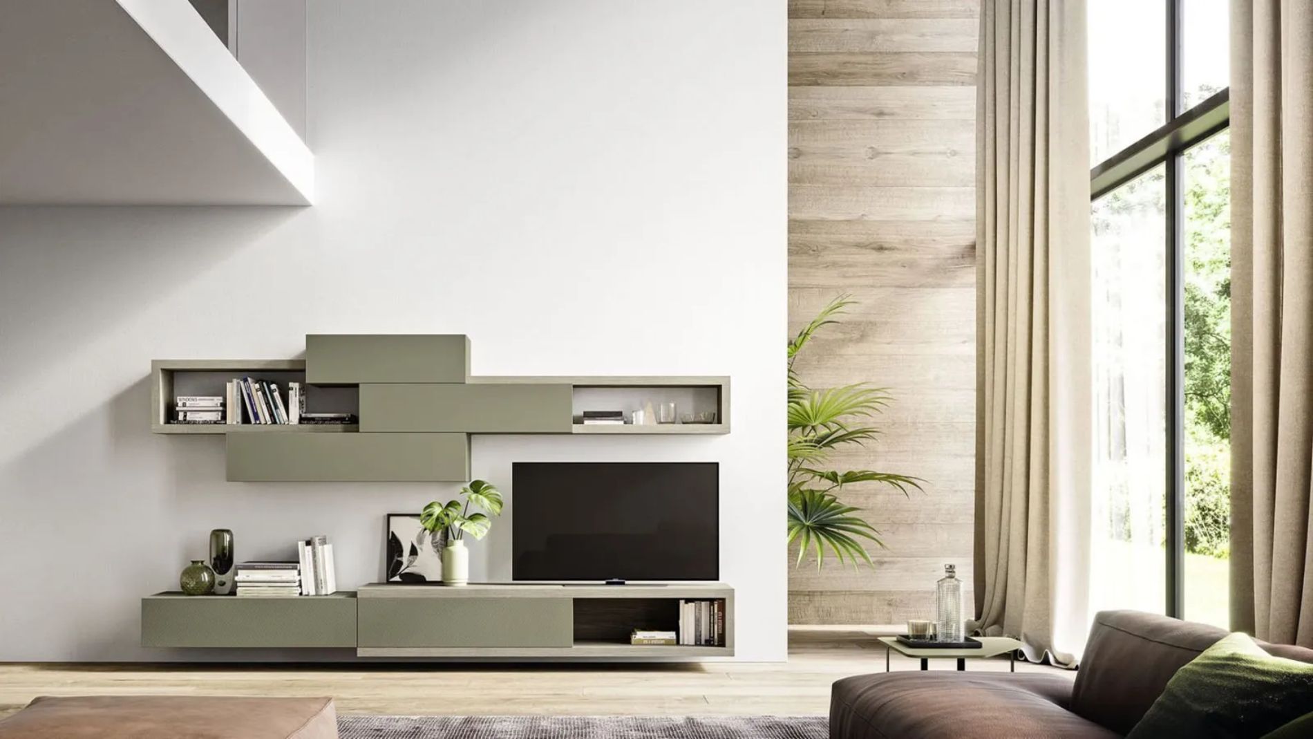 Soggiorno con mobile tv