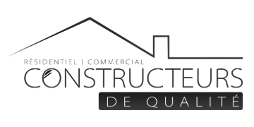 Logo pour Constructeurs de Qualité, avec un liseré noir et un texte gris sur fond blanc