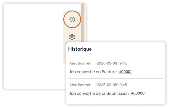 Historique d'une entité qui a été convertie