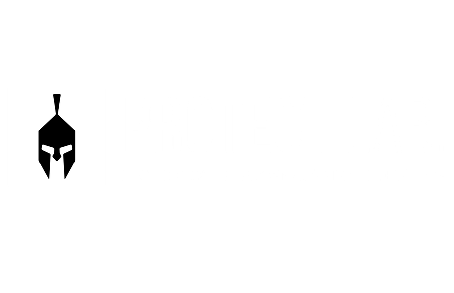Logo de casque noir de style spartiate sur fond blanc