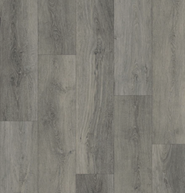 Gray wooden floor with vertical planks.