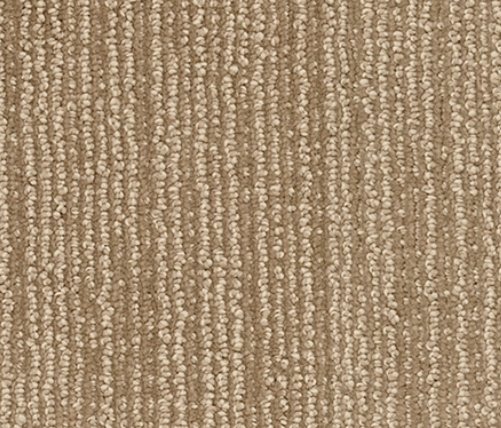 Beige and tan carpet with a vertical striped pattern.