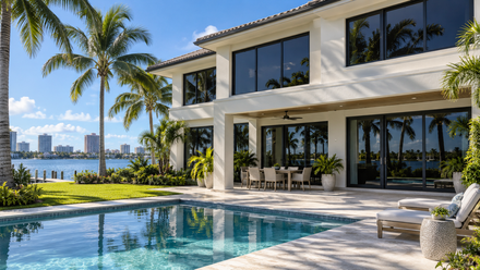 Residential window tinting on a waterfront home in West Palm Beach, Florida