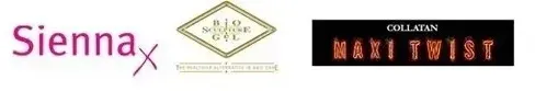 Logos for our suppliers - Sienna X, Dermalogica, OPI, Bio Sculpture Gel, Maxi Twist Collatan, CND Shellac
