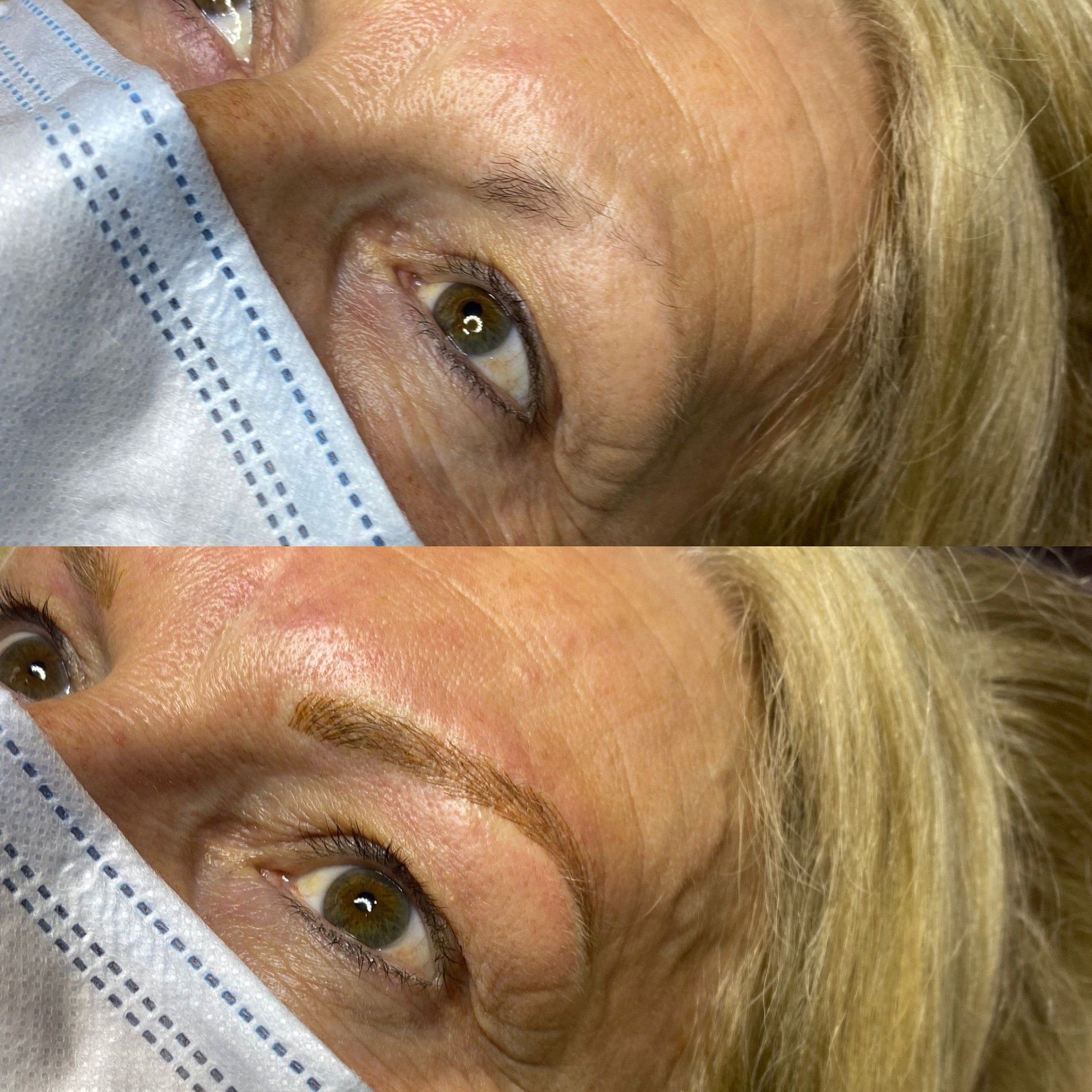 before and after microblading results