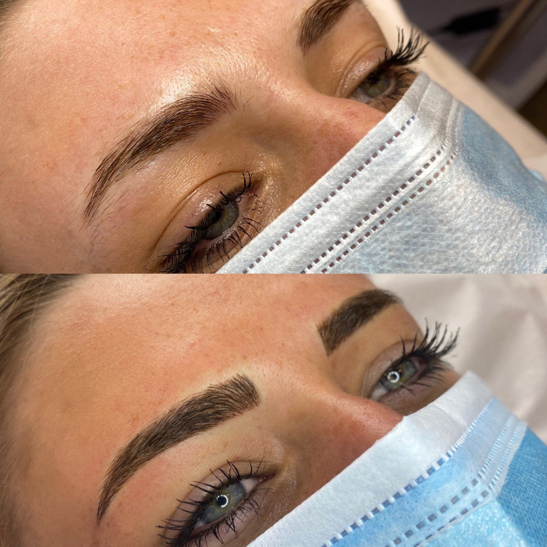 before and after microblading